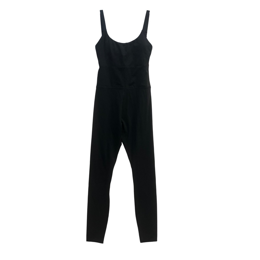 MNG Mango Women Black Activewear Jumpsuit XS Adjustable Straps Criss Cross Back